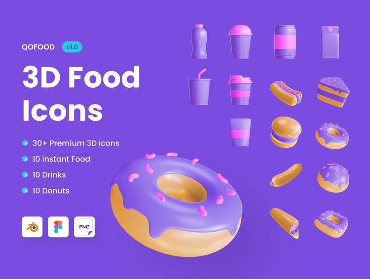 3D Food and Drink Icons