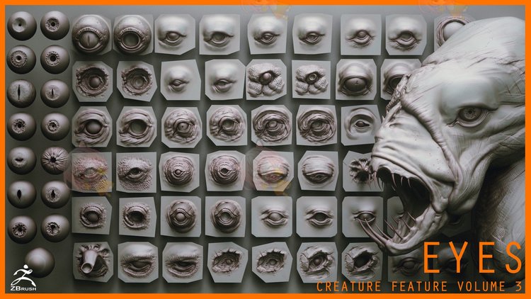 EYES 28 Zbrush VDM creature eyes 15 Eyeballs IMM brush