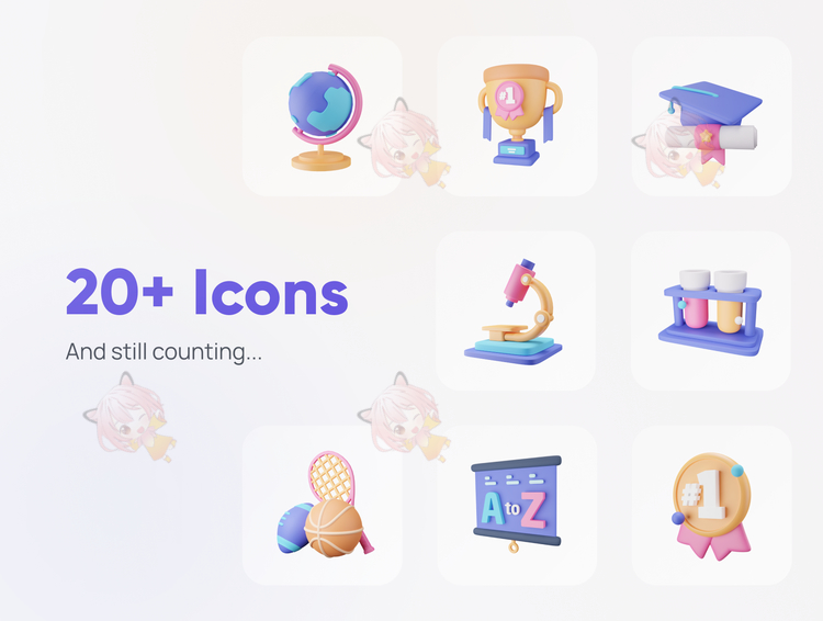 Educally - Education 3D Icon Set