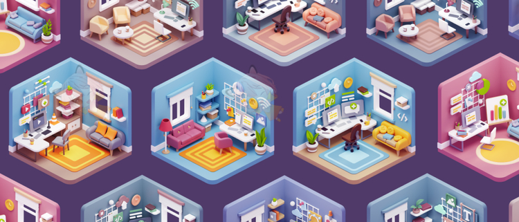 Cubbies: 3D Workspace Illustrations