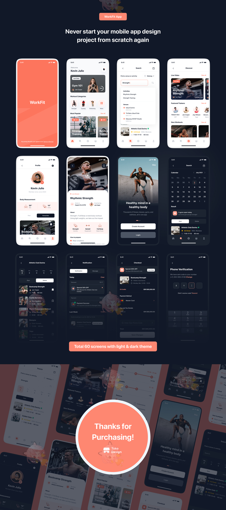  Workfit - Workout & Fitness UI Kit