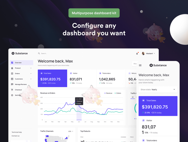 Substance Dashboard UI Kit