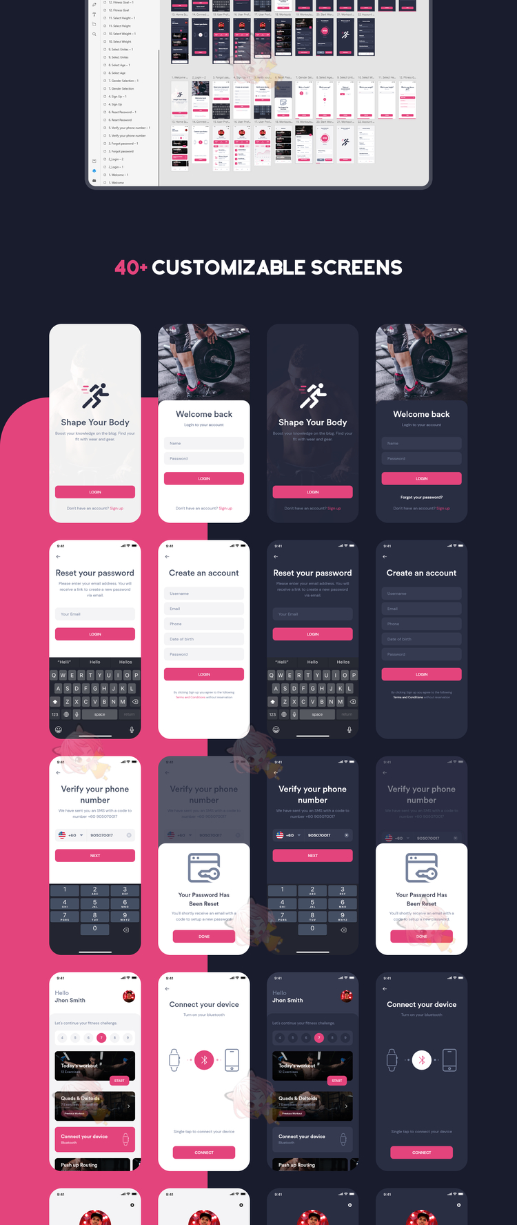 Fitness Workout App UI Kit