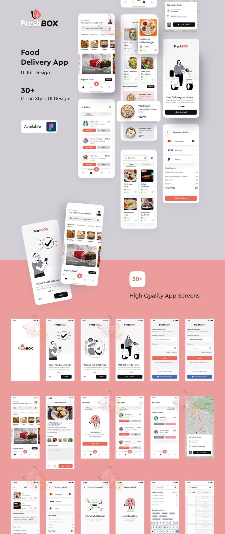  FreshBox - Premium Food Order App UI Kit