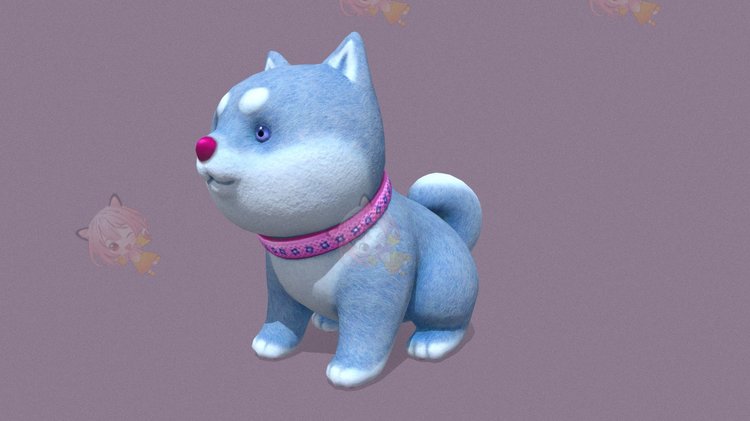 C4D柴犬3D模型maya小狗卡通可爱fbx设计blend素材源文件下载C3710