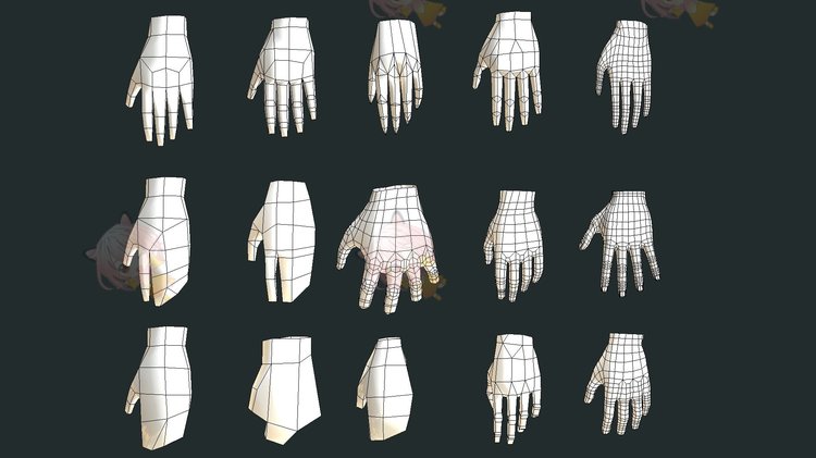 C4D低聚手掌zbrush模型3D设计maya素材fbx源文件blend渲染C3717