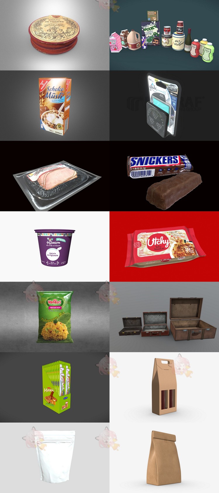 C4D包装模型零食礼品食物blend渲染模型fbx源文件maya设计3D素材C3741