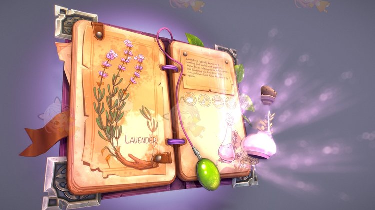C4D药师魔法师巫婆巫师书籍卡通blend渲染fbx建模obj设计素材下载C3793