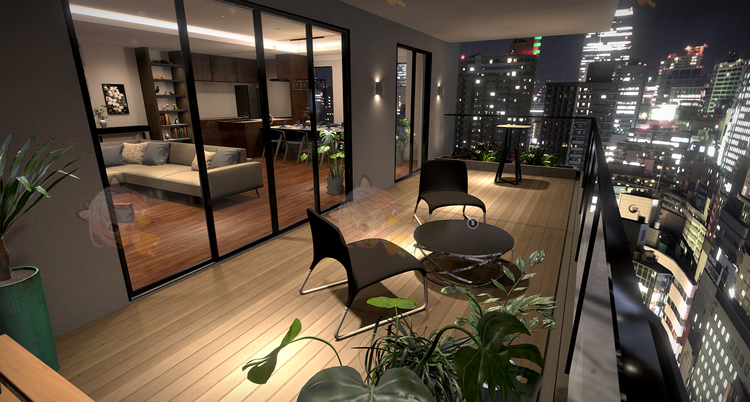 C4D现代客厅3D会客室blend渲染fbx建模obj设计maya素材源文件下载C3804