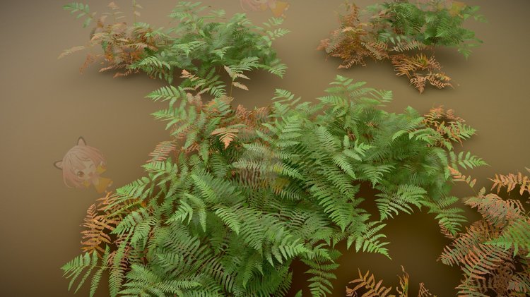 C4D写实蕨类maya植物枯黄blend渲染fbx建模obj设计素材源文件下载C3807