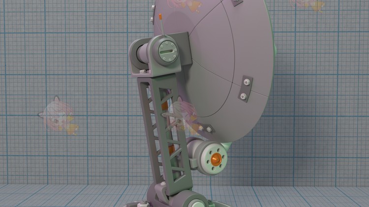 C4D天线无线接收器微型卫星信号科幻obj电视雷达blend渲染fbx建模C3834