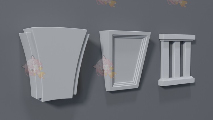 C4D托梁模型天花板装饰品maya石膏blend渲染fbx建模obj素材源文件C3844