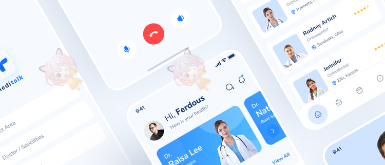MediTalk医疗应用UI套件45屏幕像素设计ios全局颜色素材界面U113
