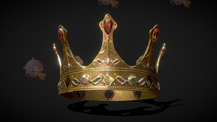 C4D王冠皇冠公主国王3D珠宝水晶女王blend渲染fbx建模obj模型素材C3881