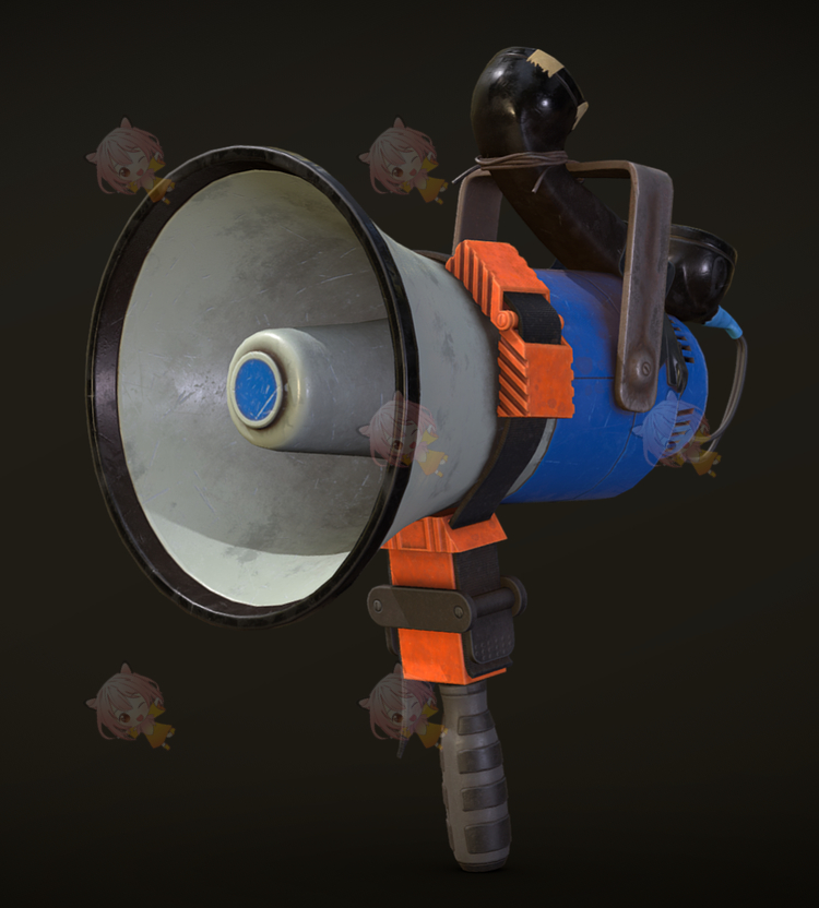 C4D老旧扩音器游戏低聚模型blend渲染fbx建模obj设计maya素材下载C3894
