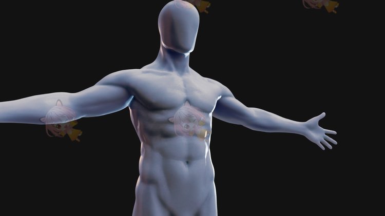 C4D男性身体基础模型blend渲染fbx建模obj设计maya素材源文件下载C3903