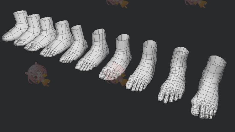 C4D低聚低模lowpoly脚模型blend渲染fbx建模obj设计maya素材下载C3906