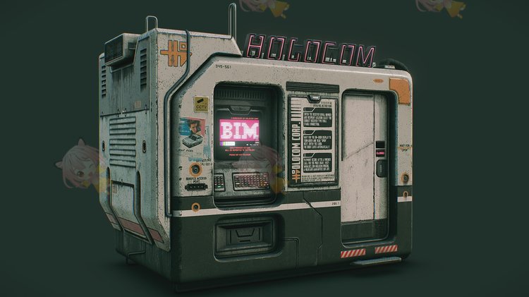 C4D赛博朋克全息展台通讯3D模型blend渲染fbx建模obj设计maya素材C3914