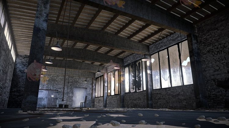 C4D废弃仓库室内场景3D模型blend渲染fbx建模obj设计maya素材下载C3925