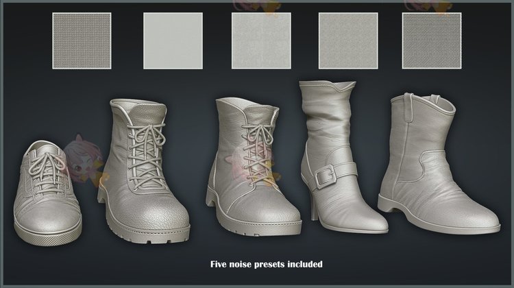 zbrush鞋子笔刷zb画笔建模设计素材塑形基础网格映射模型zbp雕刻C3945