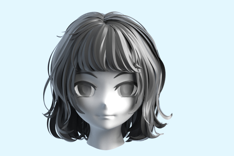 C4D美少女头部模型3D max模型渲染fbx建模obj设计maya素材源文件C3950