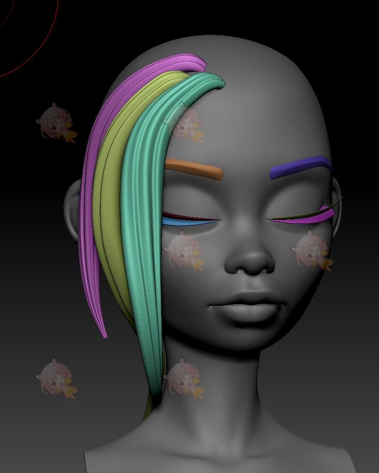 zbrush头发毛发笔刷zb画笔建模设计素材塑形纹理填充雕刻图案下载C3966