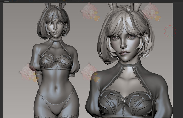 C4D兔女郎性感美女模型3D模型渲染建模obj皮肤设计maya素材源文件C3971