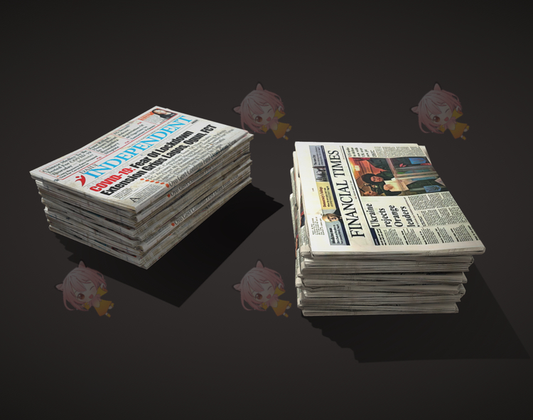 C4D堆叠的报纸3D模型blend渲染fbx建模obj设计maya素材源文件下载C3990