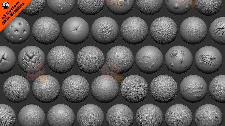zbrush真实皮肤笔刷zb画笔建模设计素材zbp塑形纹理填充雕刻图案C4008