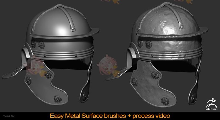 zbrush金属表面粗糙凹痕磕碰做旧笔刷zb画笔建模素材塑形纹理雕刻C4024