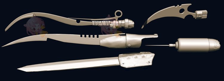 zbrush指甲爪子笔刷3D模型obj渲染fbx建模maya素材zb塑形填充雕刻C4030