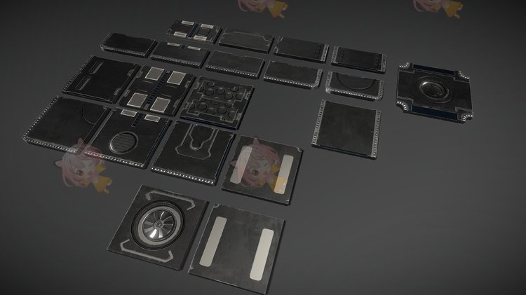 C4D模块化科幻地板3D模型blend渲染fbx建模obj设计maya素材源文件C4059