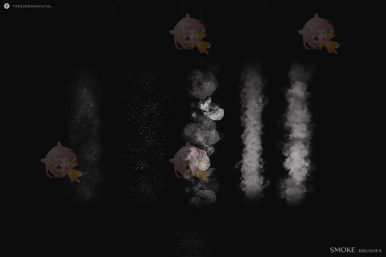 Procreate烟雾烟尘笔刷smoke逼真插画纹理设计素材 后期特效板绘BP318