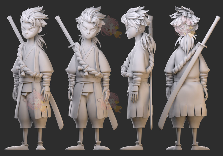 C4D武侠少年UE4古风武士3D模型blend渲染fbx建模obj素材maya设计C4105