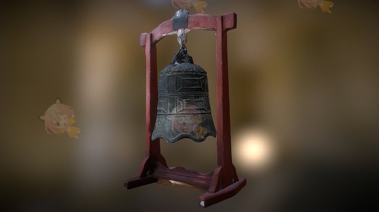 C4D古代黄铜钟中国钟编钟3D模型blend渲染fbx建模obj素材maya设计C4109