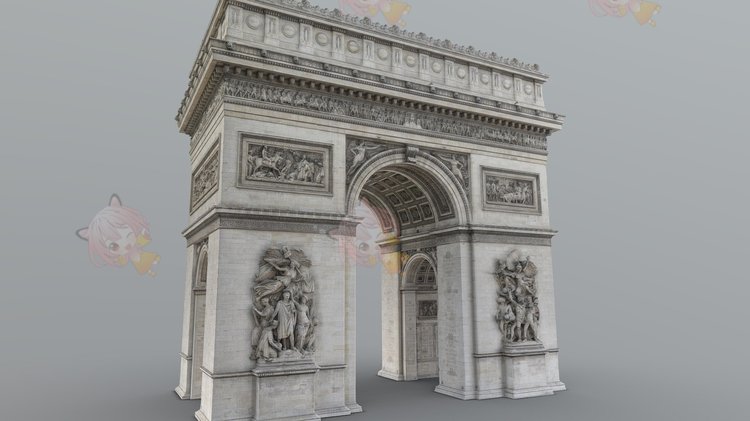 C4D凯旋门建筑3D模型blend渲染fbx建模obj素材maya设计UE4源文件C4111