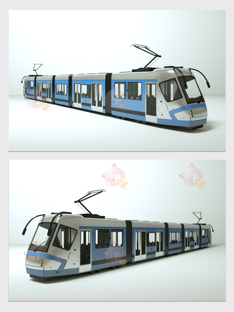 C4D地铁城铁有轨电车3D模型OC渲染建模obj素材maya设计源文件下载C4125