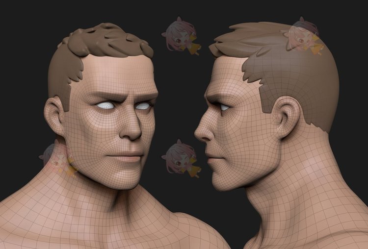 C4D男性英雄肌肉男硬汉基础网格fbx模型渲染3D建模ztl素材源文件C4159