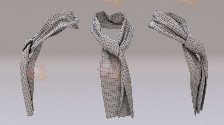 C4D秋冬围巾服装配饰3D模型max渲染fbx建模obj素材maya设计源文件C4173
