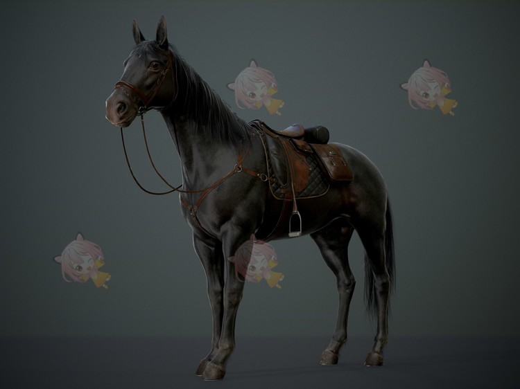 C4D马匹马鞍骏马3D模型blender渲染fbx建模obj素材maya设计源文件C4188