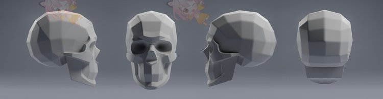 高模C4D人体颅骨头骨骷髅解剖3D模型渲染建模maya设计obj素材下载C4198