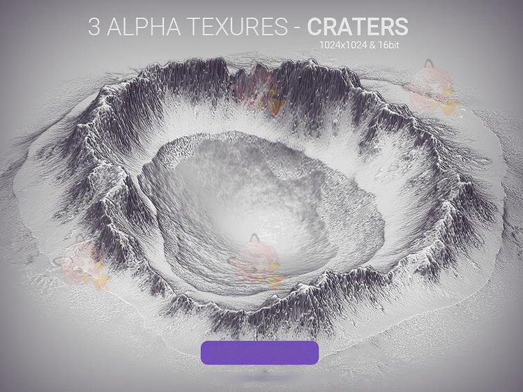 zbrush火山口Alpha纹理贴图建模设计素材填充游戏美术Blender图案C4221