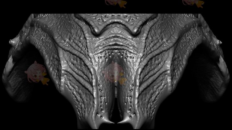 zbrush生物昆虫虫子甲虫躯壳外壳凿子凸起笔刷zb画笔建模素材塑形C4236