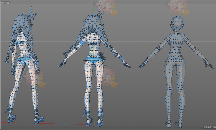 C4D卡通二次元性感萌妹女生3D模型max渲染fbx建模obj素材maya设计C4251