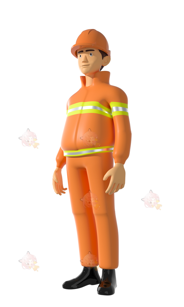 安全职业消防员救火英雄人物C4D模型OC渲染3D建模设计素材源文件C4265
