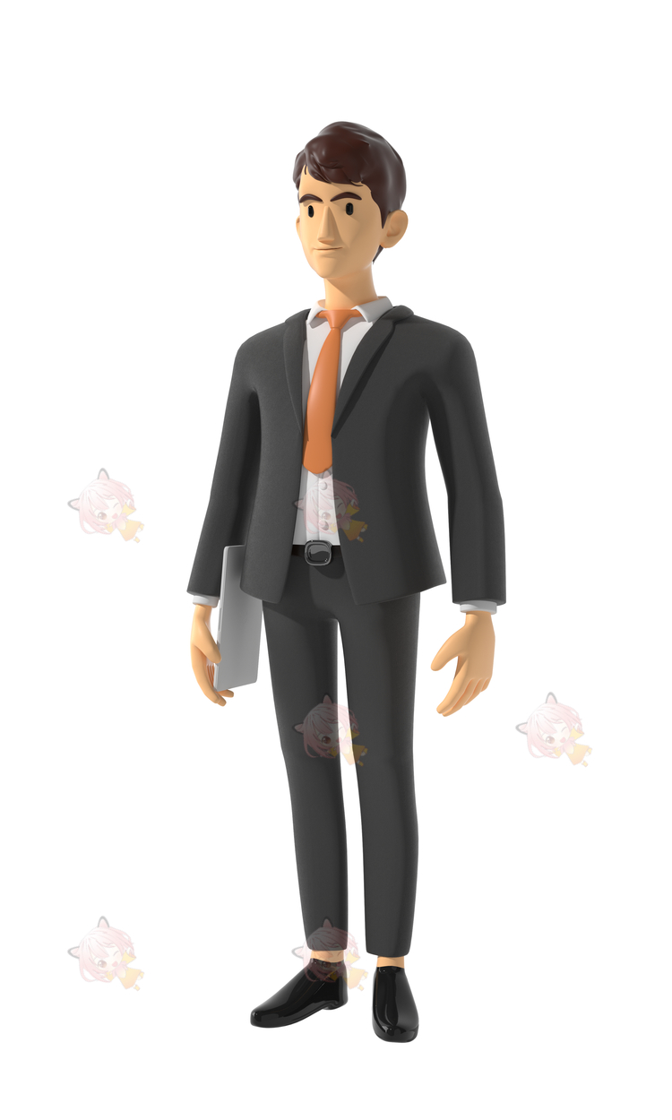 职业穿西服白领金融企业办公工作人员销售员建模C4D模型OC渲染器C4266