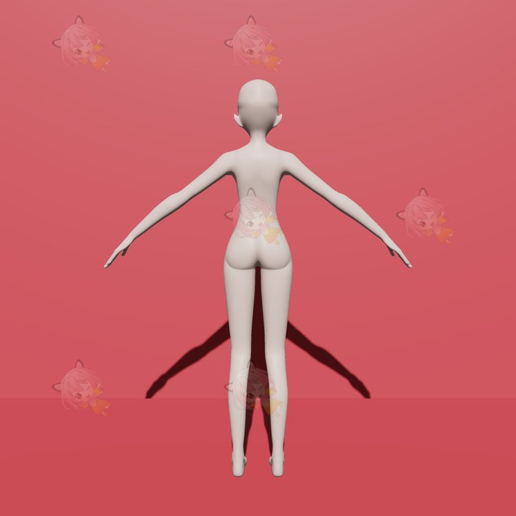 C4D动漫女孩身体基础fbx建模blend渲染3D模型maya设计素材源文件C4270