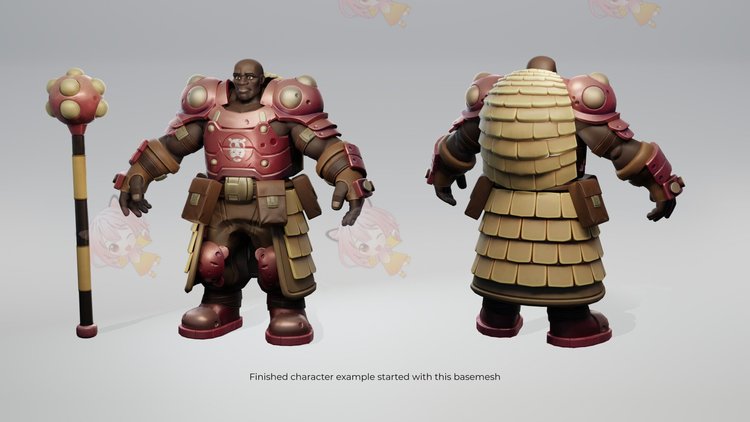 C4D卡通肌肉男重型男性身体基础obj白膜3D建模ztl渲染zbrush模型C4272