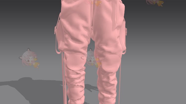 C4D潮流男生男士运动衫工装裤3D模型Clo3d渲染fbx建模obj素材maya C4323