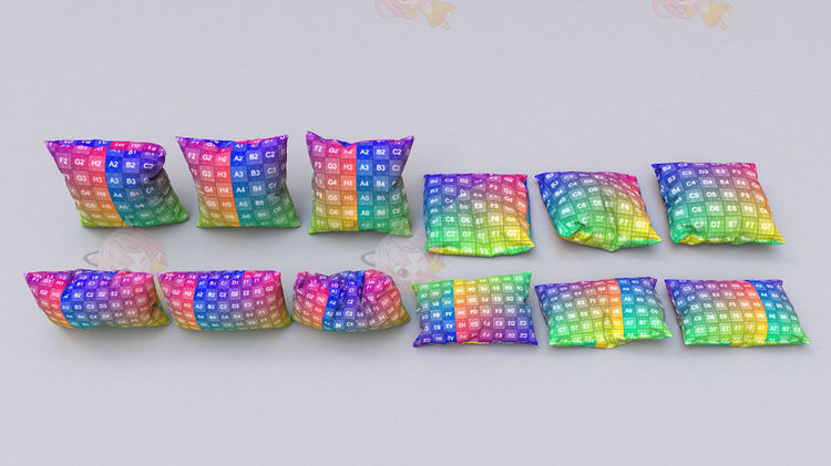 枕头方枕抱枕垫子3D模型3ds渲染fbx建模obj素材maya设计C4D源文件C4342